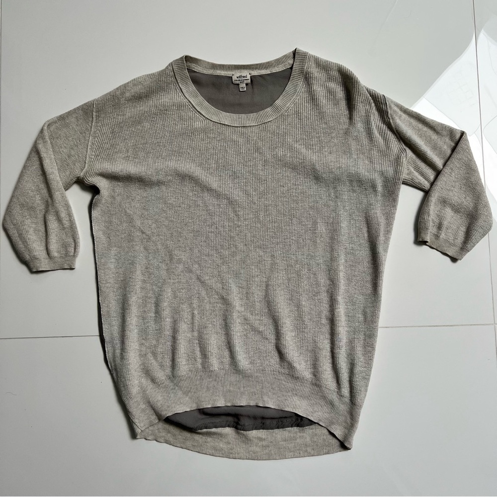 Aritzia Wilfred 3/4 sleeve silk and cashmere sweater